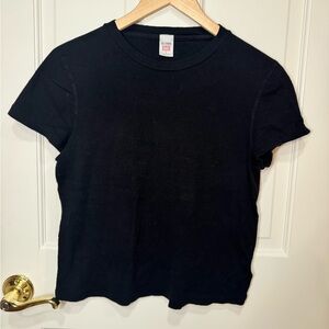 RE/DONE x Hanes Black Vintage Baby Tee Size L